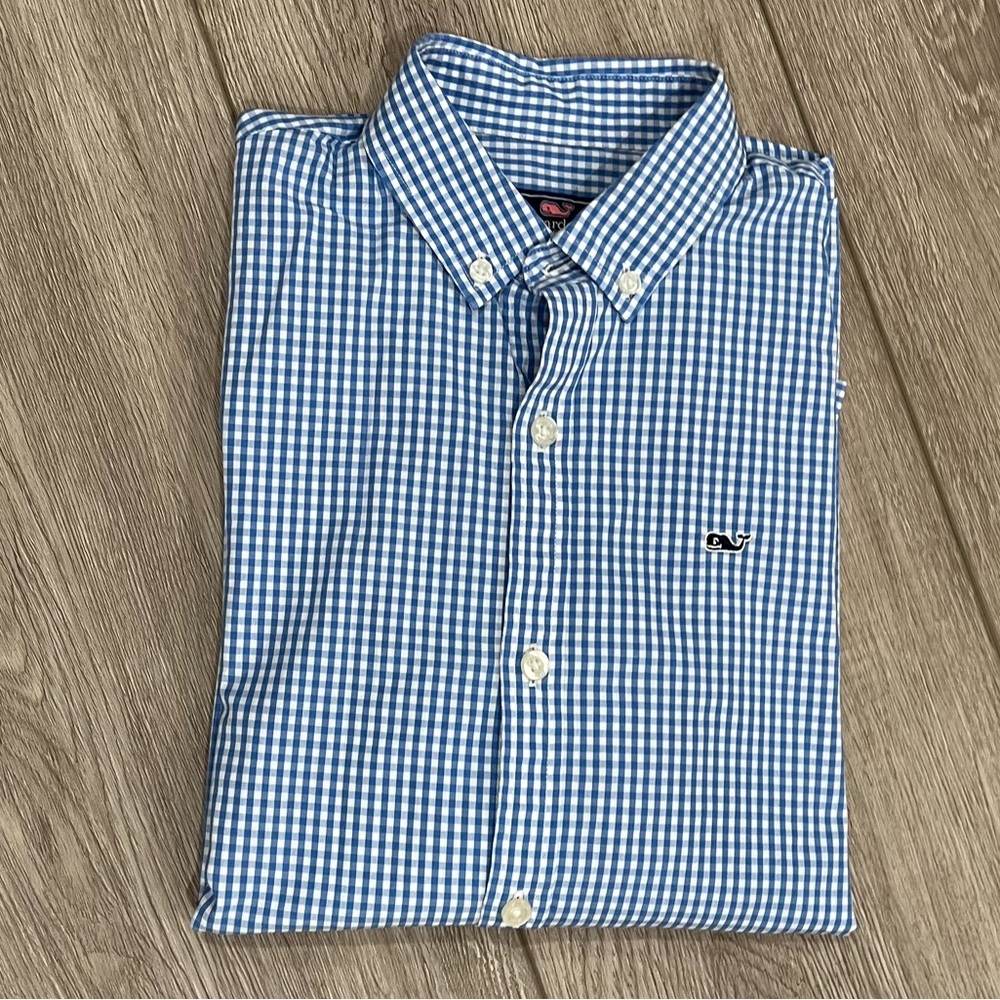 Vineyard Vines Boys’ Cotton Oxford Long-sleeve Whale Shirt Sz M (12-14)